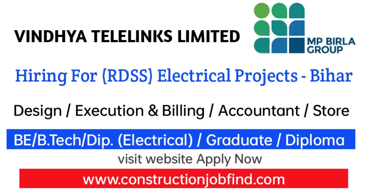 Vindhya Telelinks Hiring 2023 | For RDSS Electrical Projects - Bihar ...