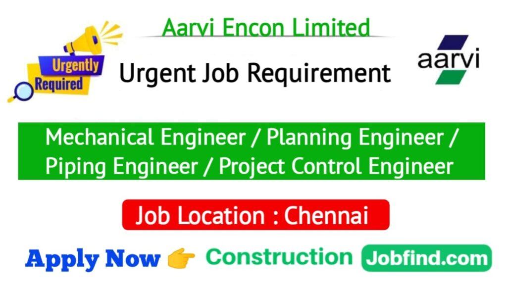 Aarvi Encon Limited Jobs 2023 | Urgent Requirement For Chennai Location ...