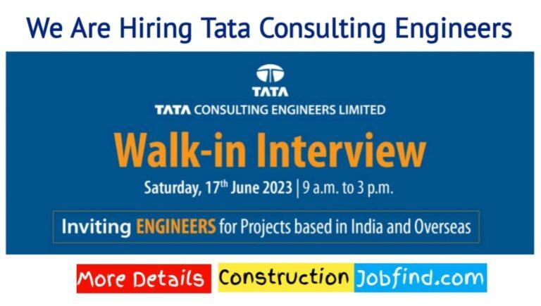 Walk In Interview Tata Consulting Inviting Engineers Civil