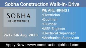 Sobha Construction We Are Hiring