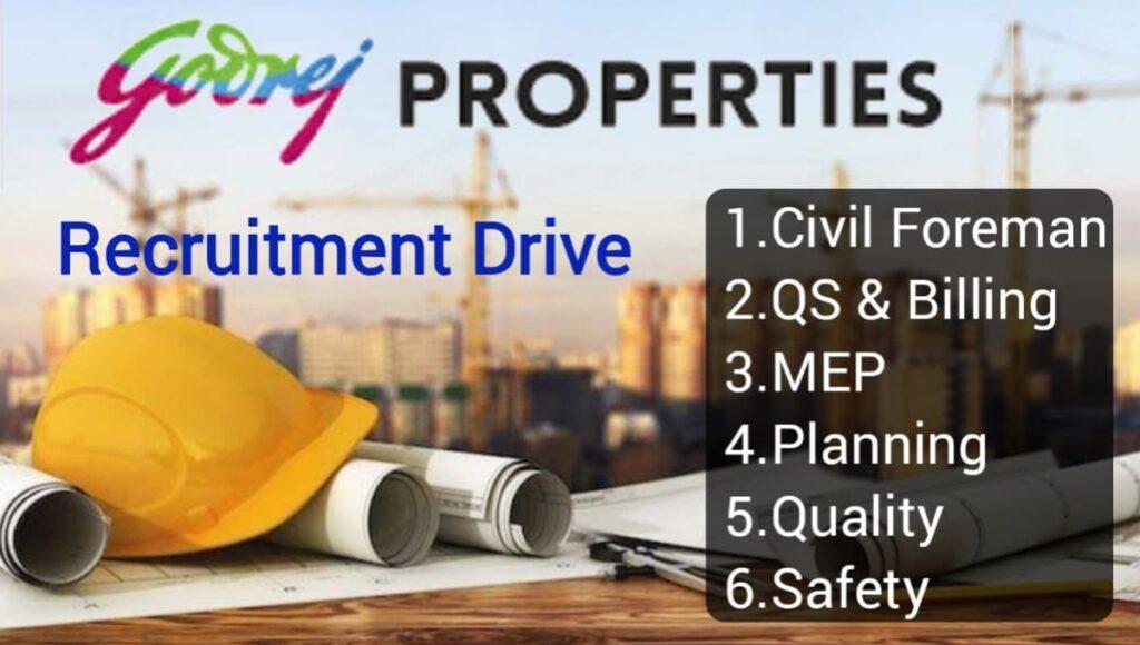 Godrej Properties Jobs August 2023 For Supervisor , Foreman, Safety ...