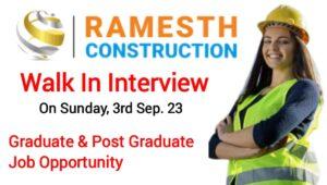 Ramesth Construction Walk In Interview