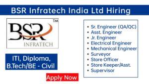 BSR Infratech India Ltd Recruitment 2023