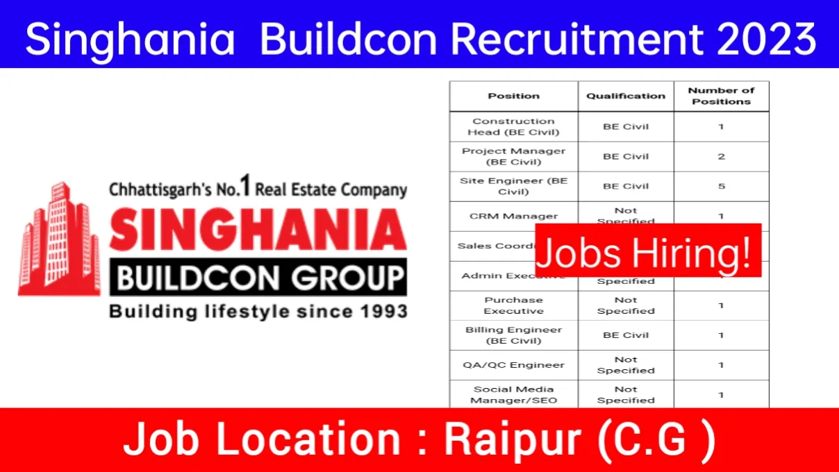 Singhania Buildcon Job Vacancy