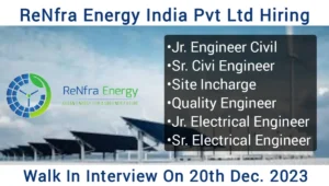 ReNfra Energy India Pvt Ltd Job Vacancy