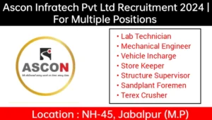 Ascon Infratech Pvt Ltd Recruitment 2024 