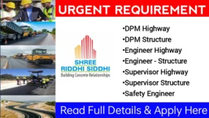 Urgent Required At Shree Riddhi Siddhi Buildwell Ltd 