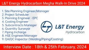 L&T Energy Hydrocarbon Megha Walk-In Drive 2024