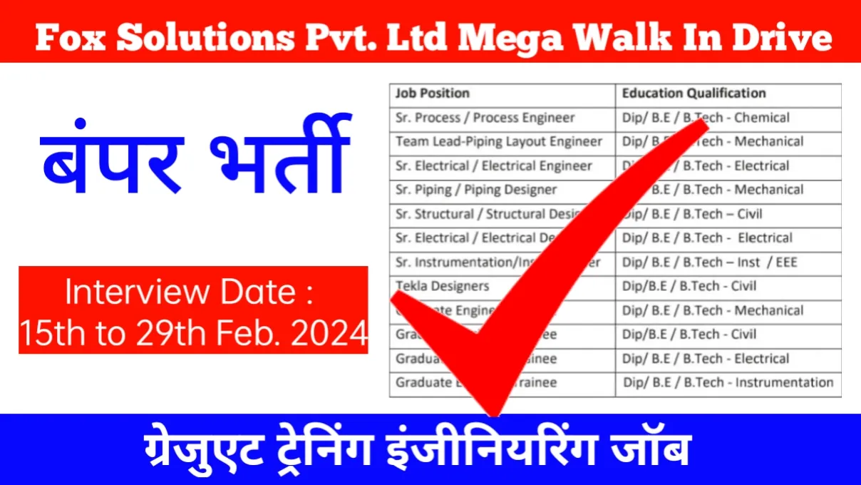 Fox Solutions Pvt Ltd Mega Walk In Drive 2024