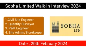 Sobha Limited Careers 2024