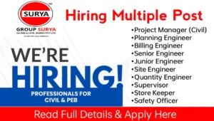 Surya Group Hiring 2024