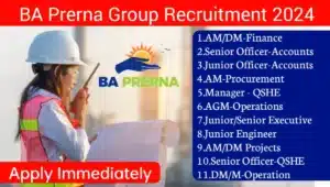 BA Prerna Group Recruitment 2024 