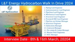 L&T Energy Hydrocarbon Walk In Interview 2024