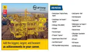 L&T Energy Hydrocarbon Mega Recruitment Drive At UAE 