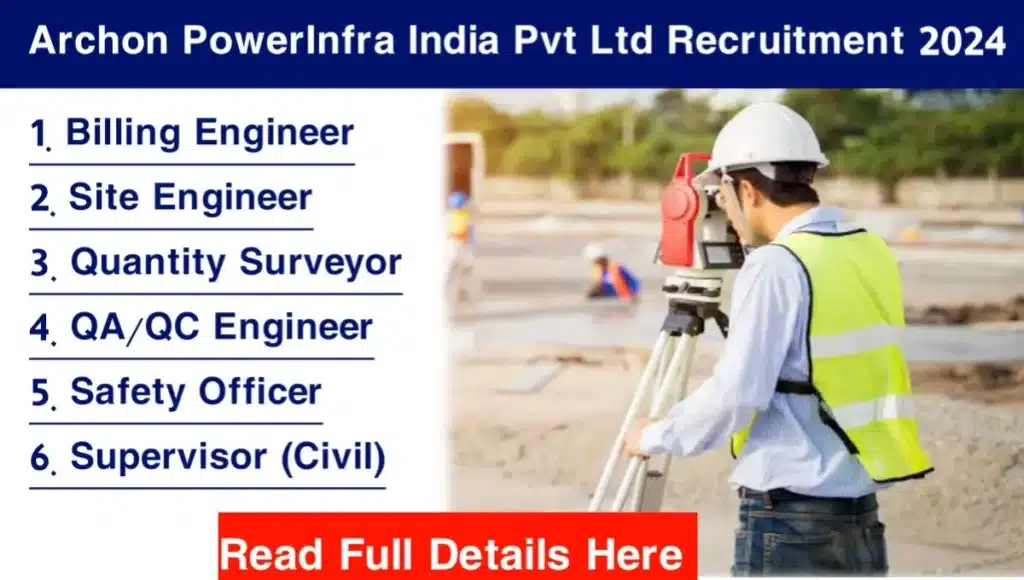 Archon PowerInfra India Pvt Ltd Hiring 2024