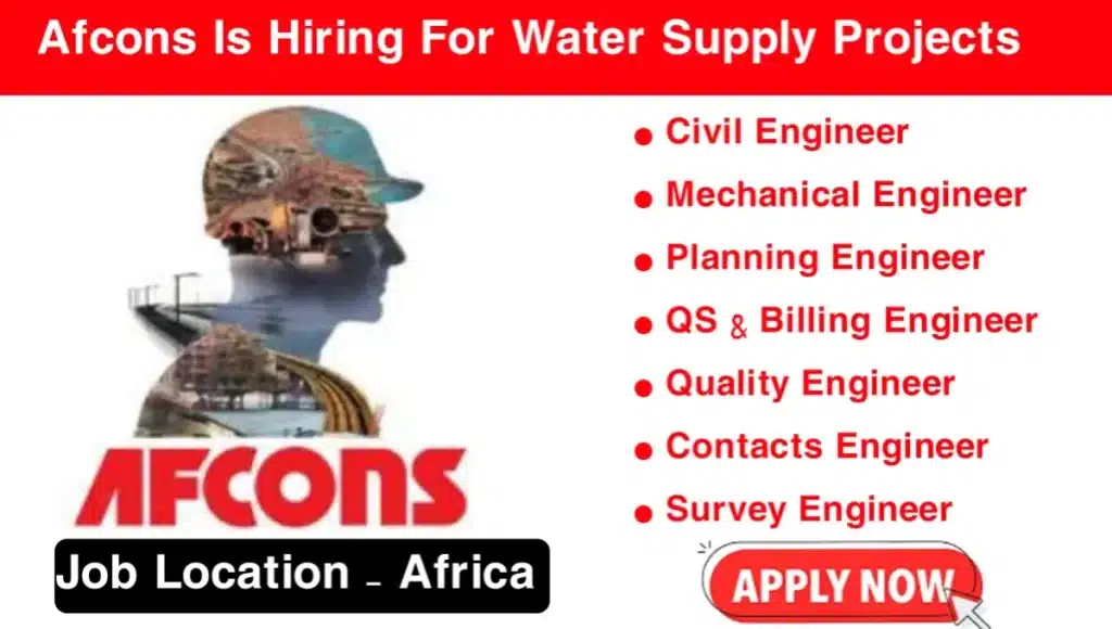 Afcons Infrastructure Ltd Vacancy For Water Supply Project