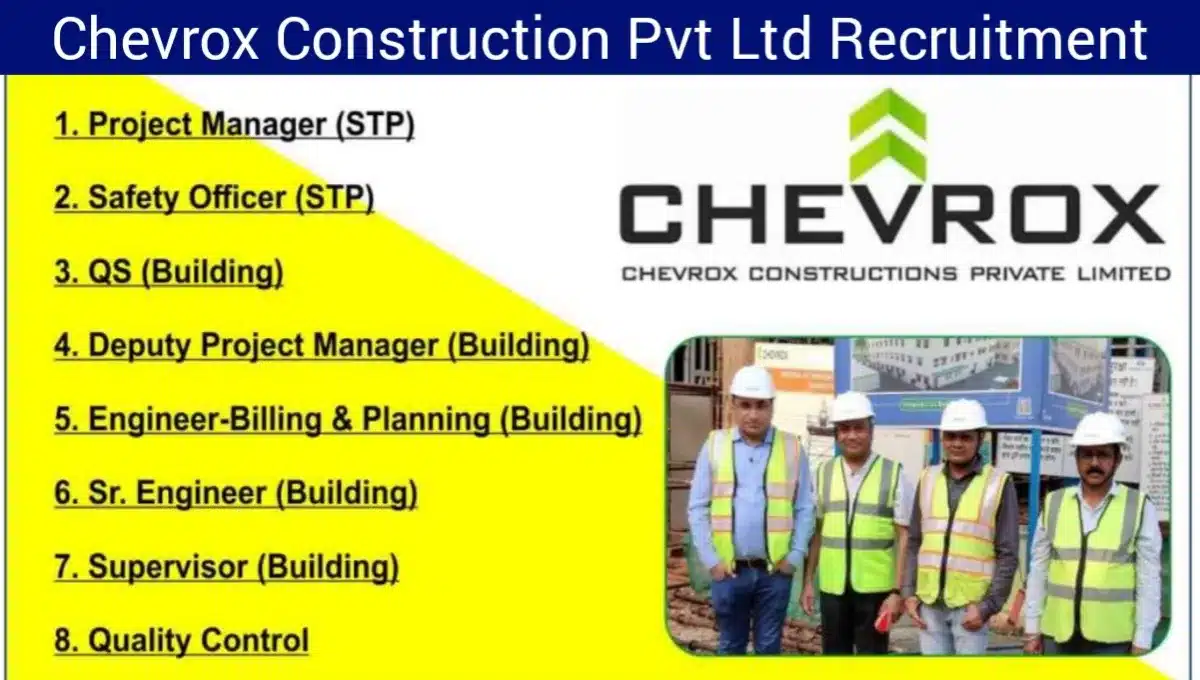 Chevrox Constructions Pvt Ltd Urgent Hiring 2024