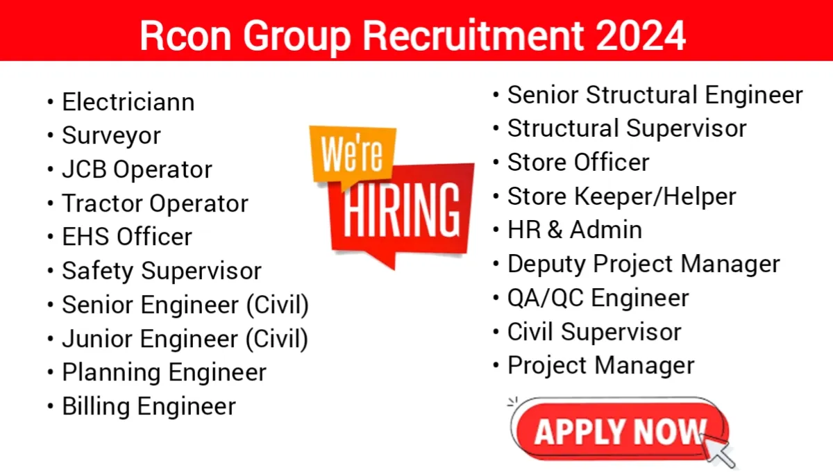 Rcon Group Recruitment 2024