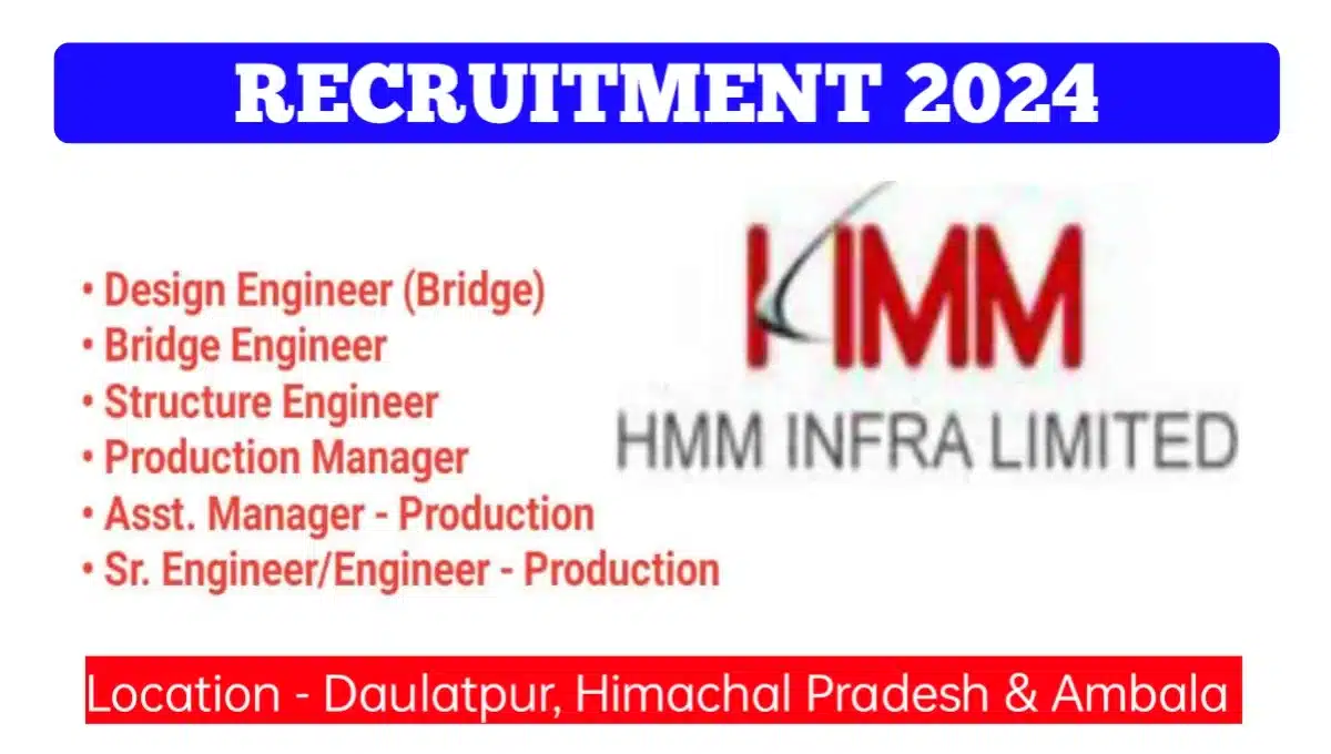 HMM Infra Limited Hiring 2024