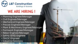 L&T Construction Building & Factories Mega Recruitment Drive 2024