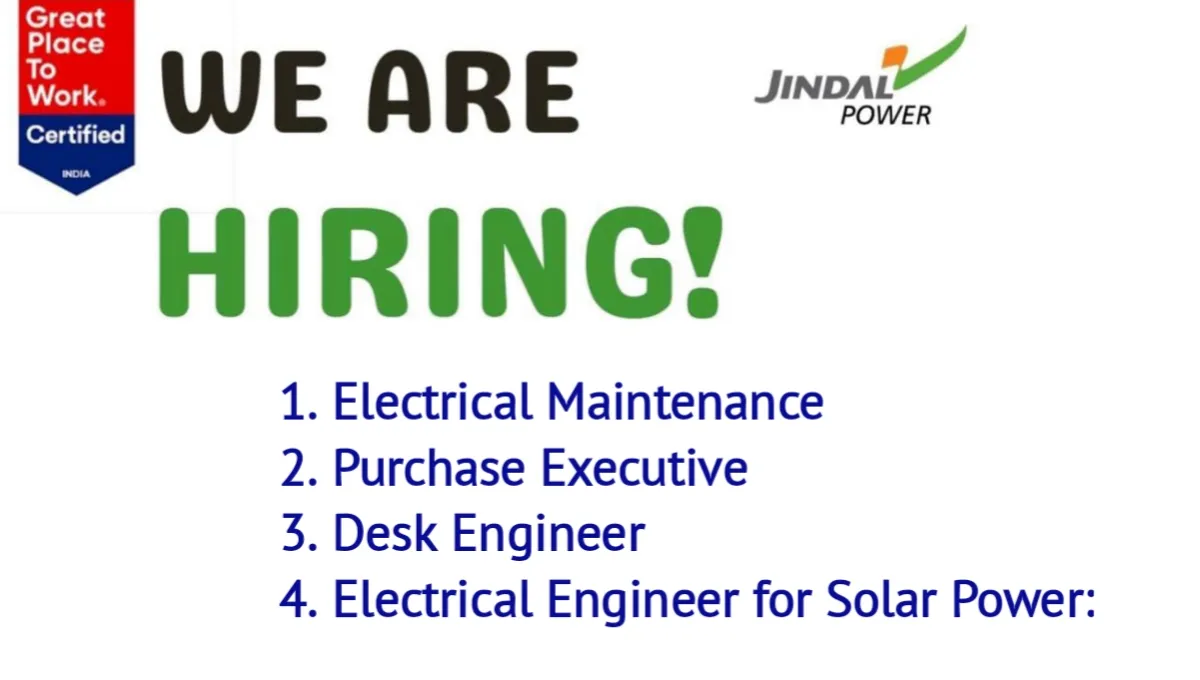 Jindal Power Limited Recruitment 2024