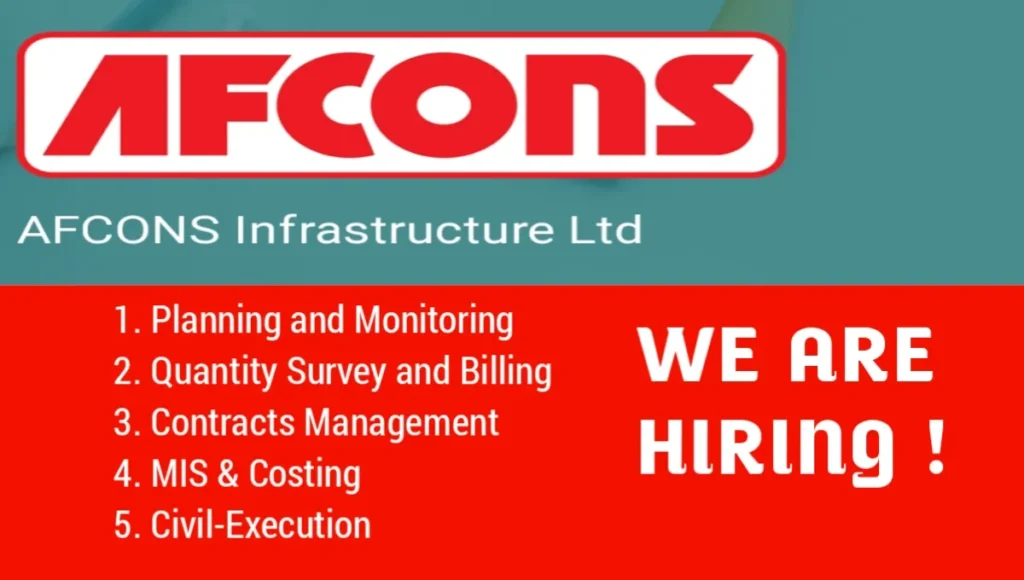 Afcons Infrastructure Ltd Latest Job Vacancy