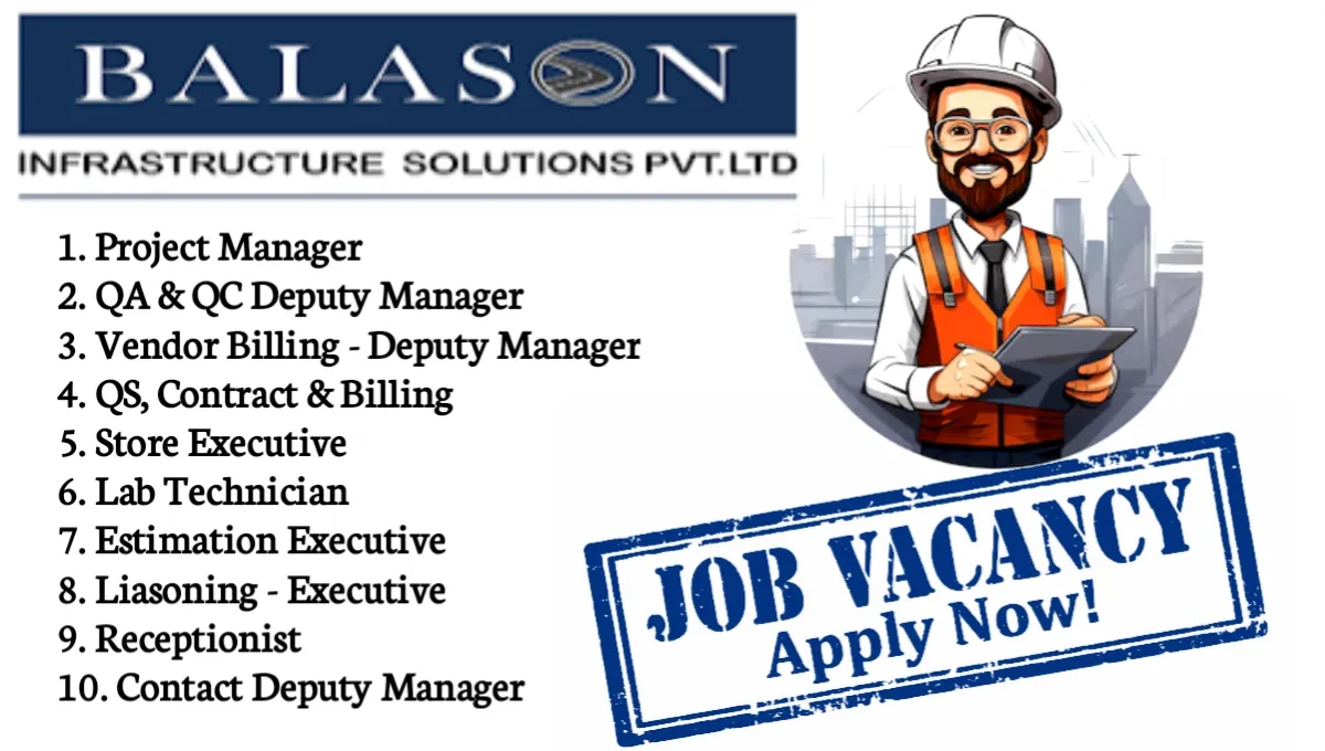 Balason Infrastructure Solution Pvt Ltd Recruitment 2024