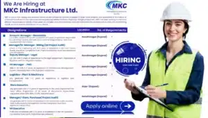 MKC Infrastructure Ltd Hiring
