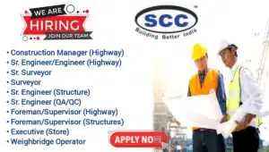 SCC Infrastructure Pvt Ltd Job Vacancy 2024