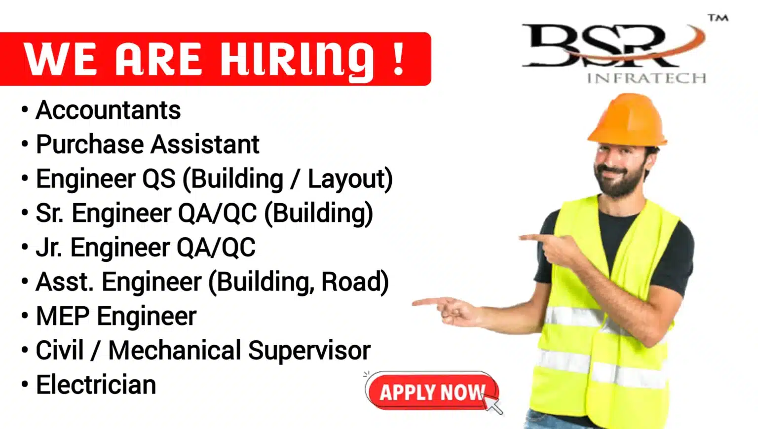 BSR Infratech India Ltd Hiring 2024