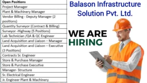 Balason Infrastructure Solution Pvt Ltd Recruitment 2024