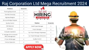 Raj Corporation Ltd Mega Recruitment Drive 2024