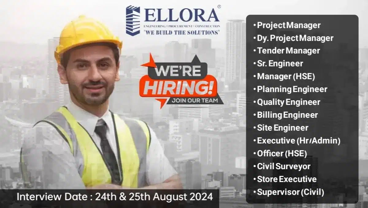 M/S Ellora EPC Pvt Ltd Mega Walk-In Interview 2024