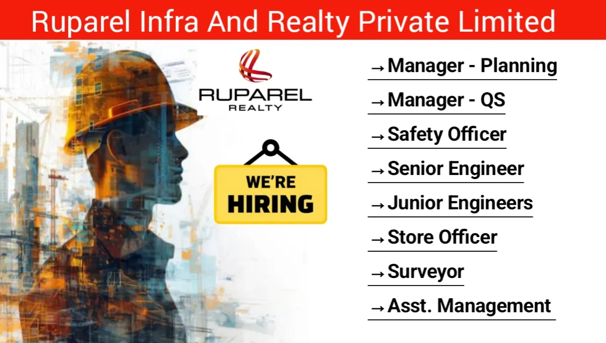 Ruparel Infra And Realty Pvt Ltd Hiring 2024