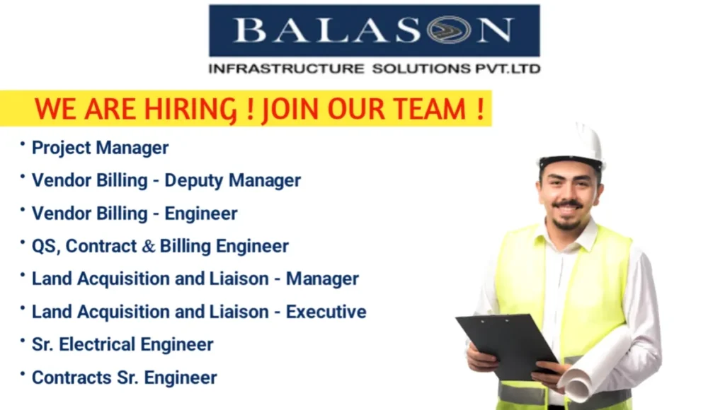 Balason Infrastructure Solution Pvt Ltd Vacancy 2024