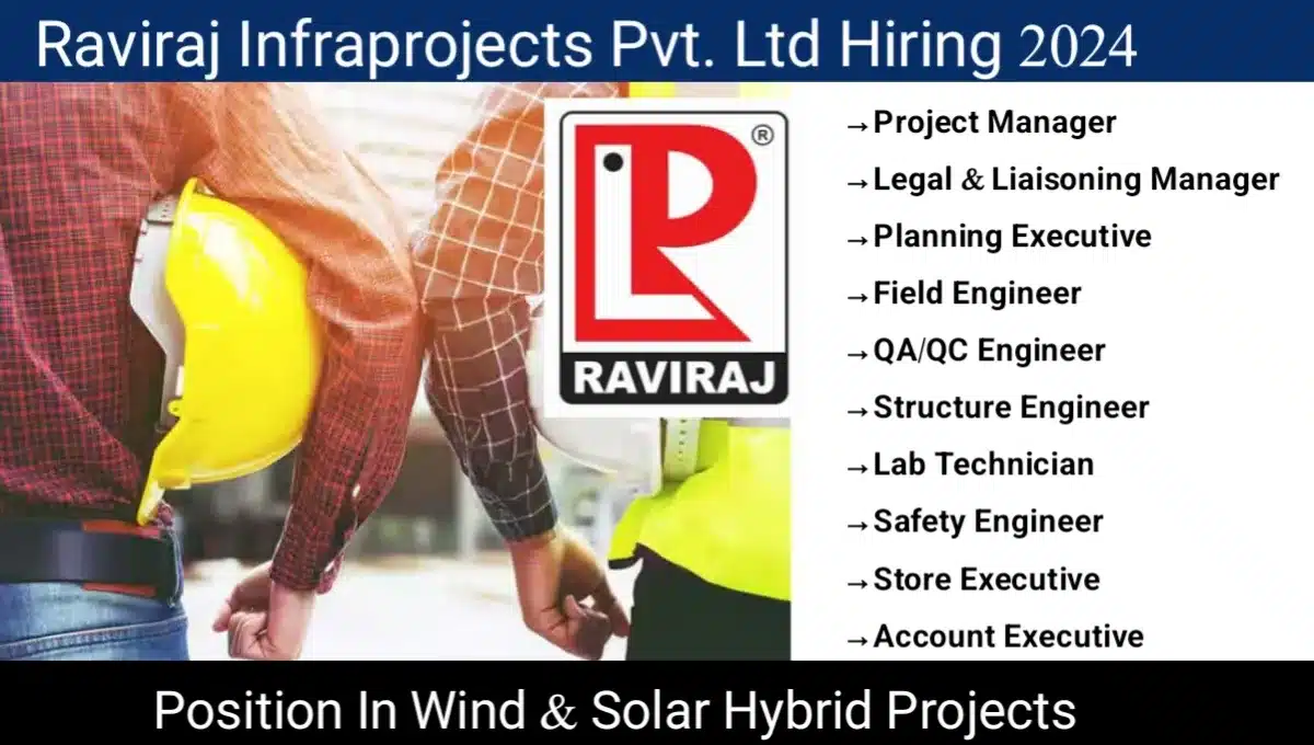 Raviraj Infraproject Pvt Ltd Hiring 2024