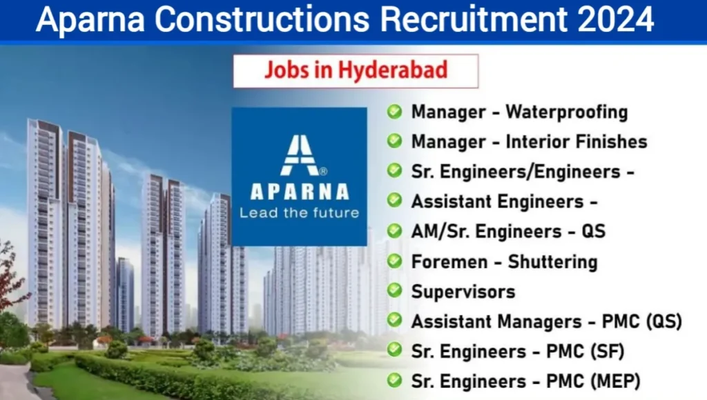 Aparna Constructions Job Vacancy