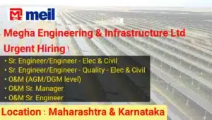 Megha Engineering & Infrastructure Ltd Vacancy