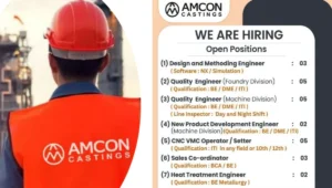 Amcon Casting Pvt Ltd Recruitment 2024