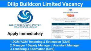 Dilip Buildcon Ltd Job Vacancy