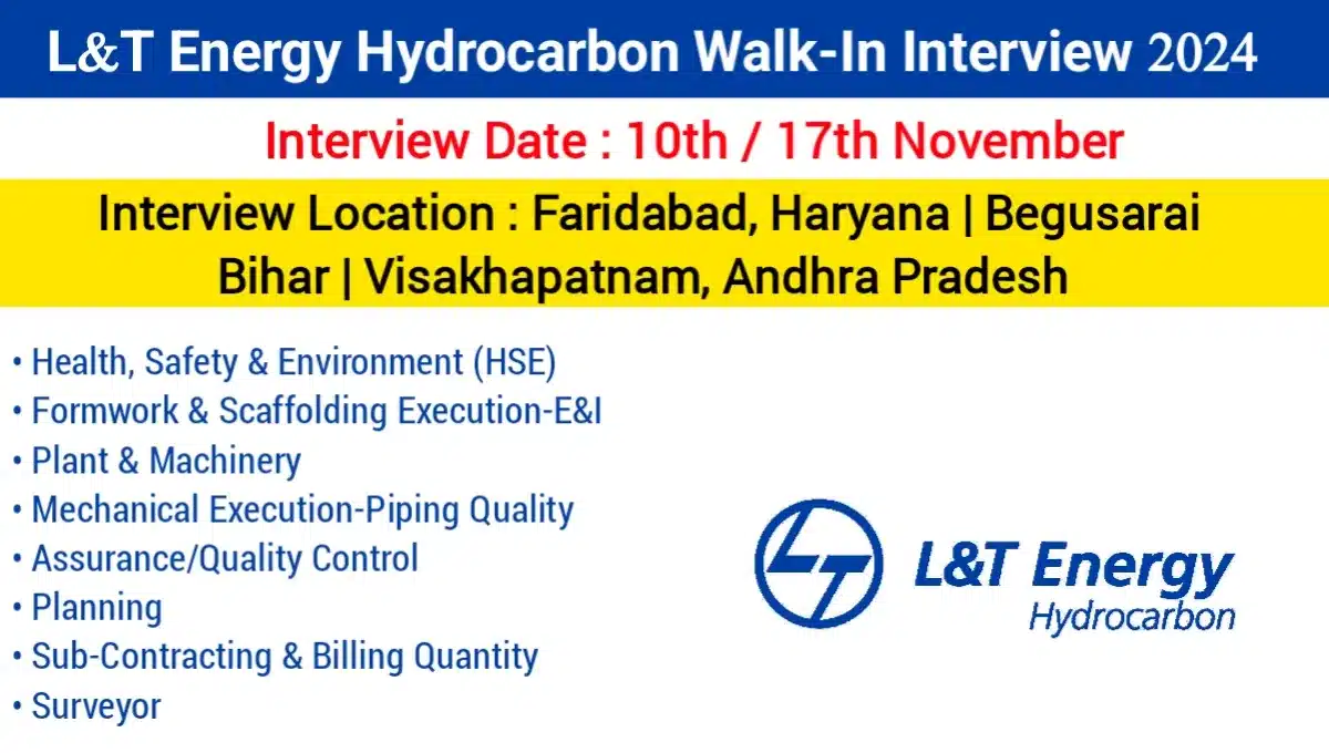 L&T Energy Hydrocarbon Walk-In Interview