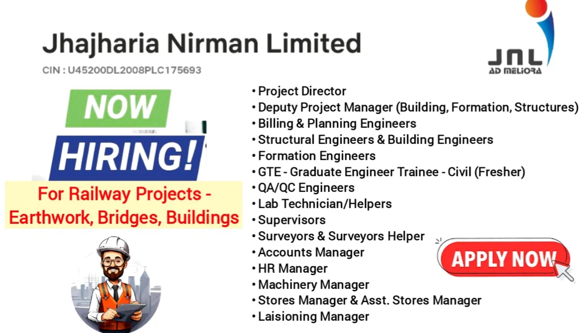 Jhajharia Nirman Limited Job Vacancy