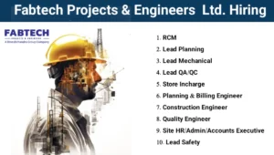 Fabtech Projects & Engineers Ltd Vacancy