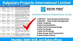 Kalpataru Projects International Ltd Job Opening