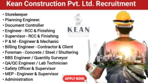 Kean Construction Pvt Ltd Vacancy