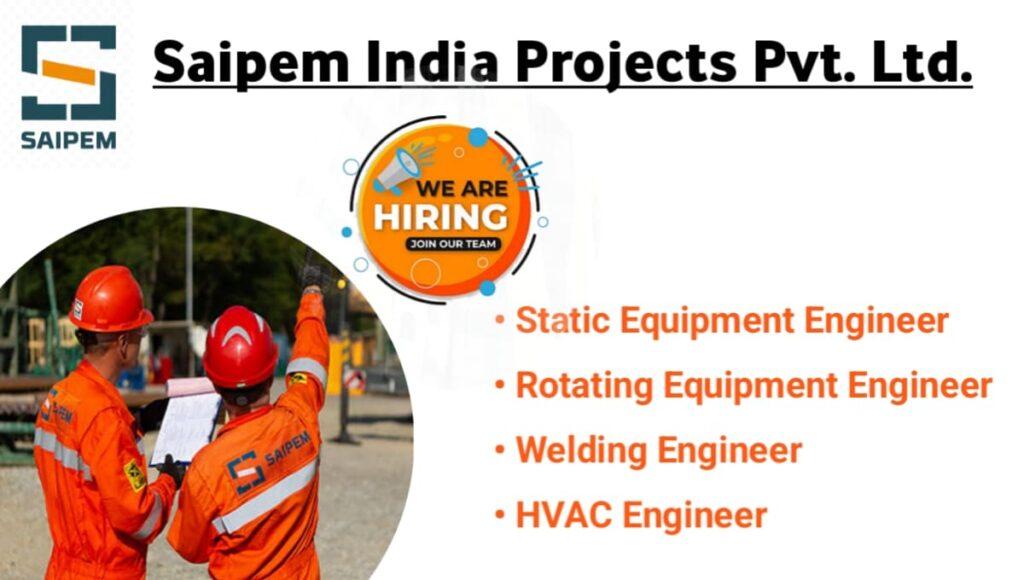 Saipem India Projects Pvt Ltd Hiring