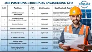 Bondada Engineering Limited Vacancy