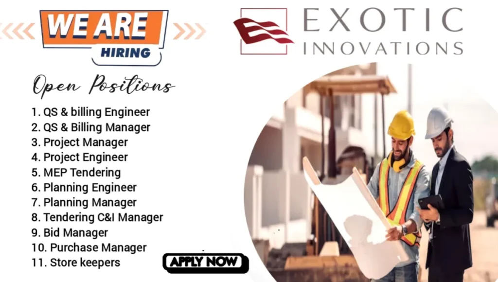 Exotic Innovations Job Vacancy