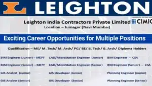 Leighton India Contractors Pvt Ltd Hiring