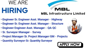 MBL Infrastructure Ltd Recruitment 2025